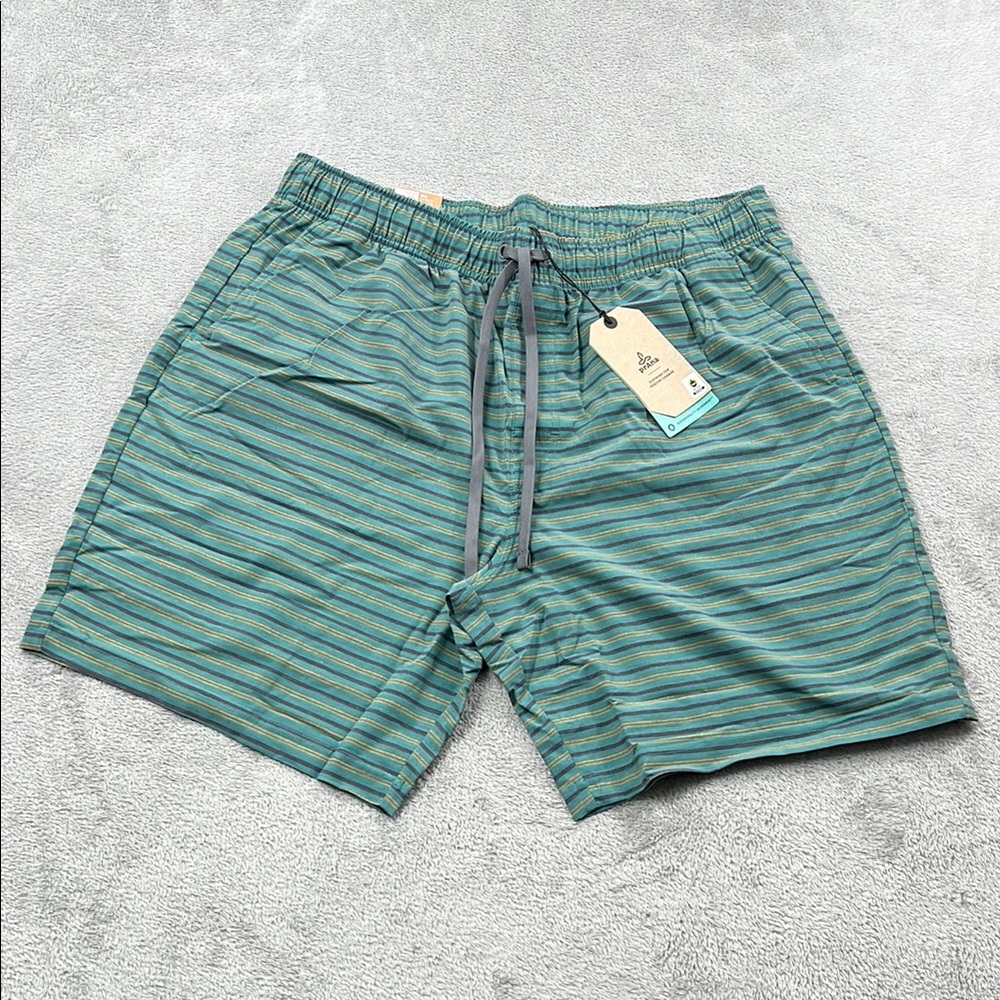 NEW Prana XXL Metric E Waist Short Striped Green Cove Stripe, Water Friendly